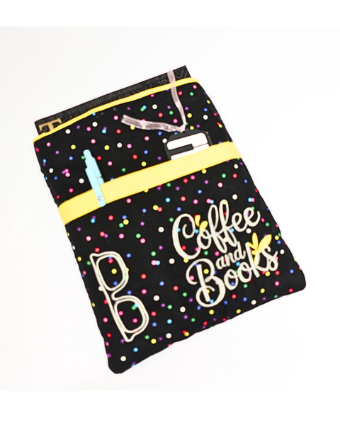 Cotton Book Sleeve - Black Multi Color (with embroidery)