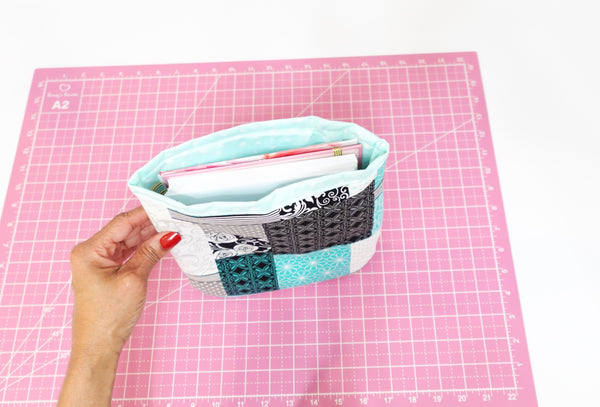 Book sleeve - Teal Patchwork