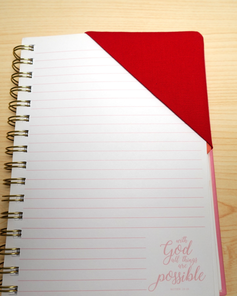 Corner Bookmark - Red & Black Floral