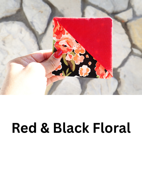 Corner Bookmark - Red & Black Floral