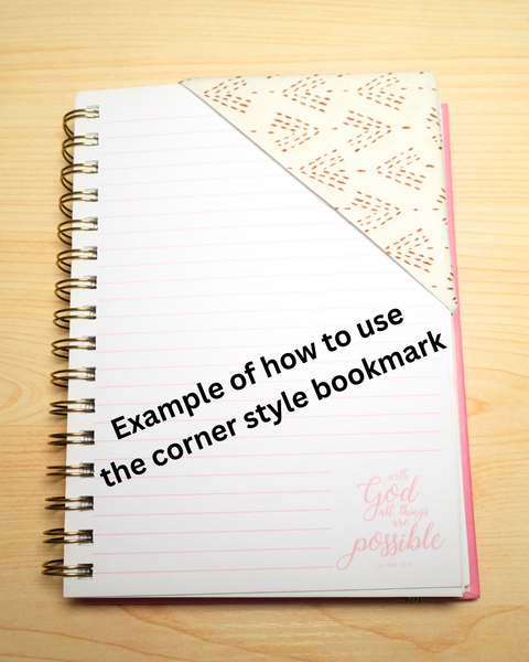 Corner Bookmark - Brown & Ivory