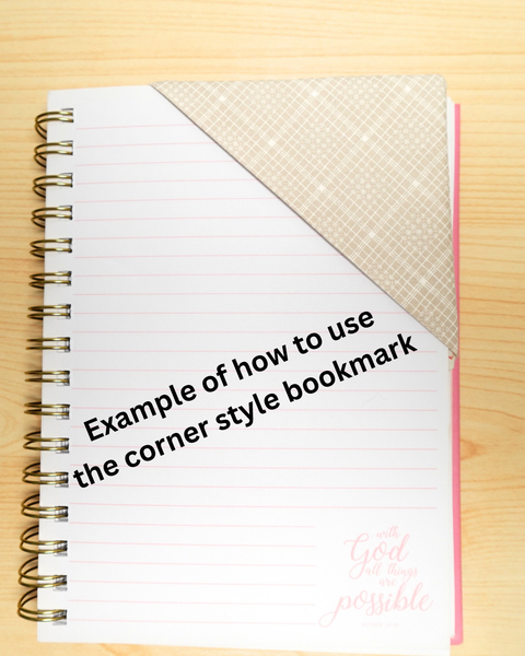 Corner Bookmark - Tan and Black
