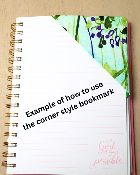 Corner Bookmark - Green & Blue