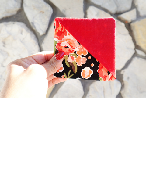 Corner Bookmark - Red & Black Floral