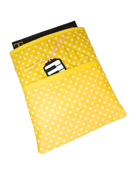 Cotton Book Sleeve - Yellow Polka Dot
